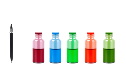 Colorful Vials and Syringe Scientific Tools and Experimentation