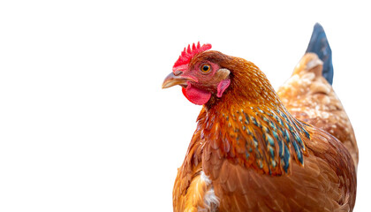 Fototapeta premium Set of Chickens and Rooster in Various Poses, Transparent PNG