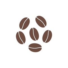 Coffee bean logo icon isolated on white background