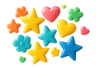 Edible sugar shapes for themed cakes