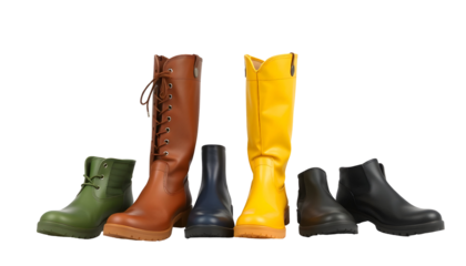 Assortment of Colorful Leather Boots in Various Styles