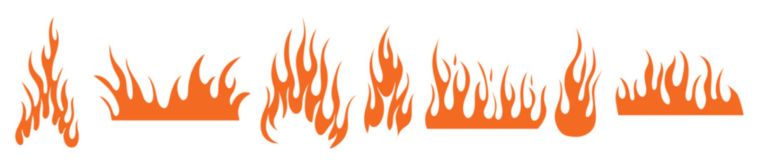 Fire vector silhouette illustration. Flame wildfire vector