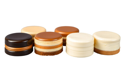 Assortment of Miniature Gourmet Cakes with Transparent Background