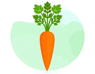 Carrot Illustration on Green Background