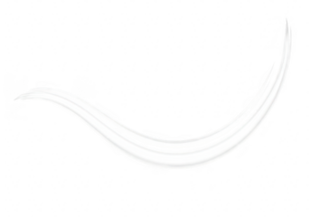 Abstract flowing white wave or curved line design isolated on a transparent background, representing smooth motion and elegance