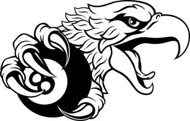 Eagle Pool 8 Ball Billiards Mascot Cartoon