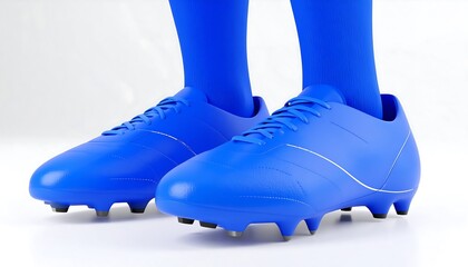 3D Render of Blue Soccer Cleats