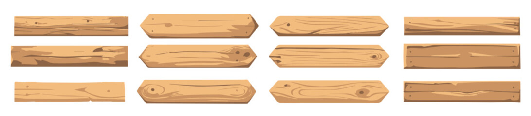 set of bundle illustration of wooden planks. isolated on a white background. vector
