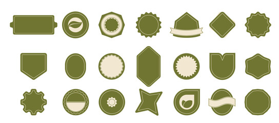 set of geometric sticker badges vector organic banner