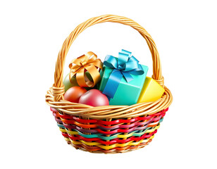 Easter Basket with Eggs and Presents
