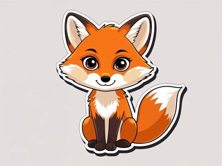 Obraz premium Vector illustration of a cute fox sitting, isolated on clean background
