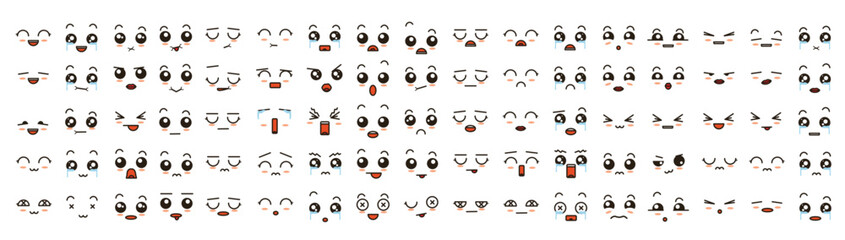 Set of Cute Emoticons vector