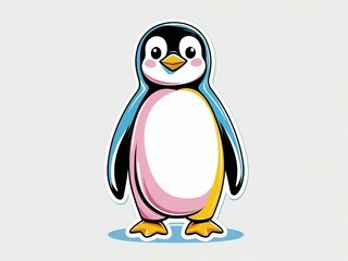 Obraz premium Vector illustration of a cartoon penguin standing, isolated on clean background