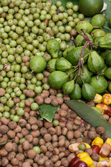 Fresh raw green beans and peas are a healthy, organic vegetable ingredient