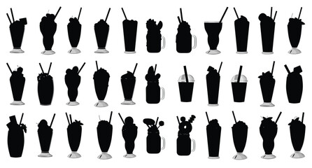 Set of Milkshakes vector