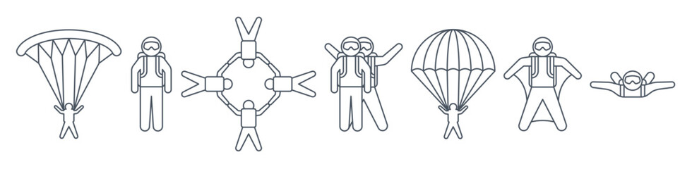 skydiving icon vector