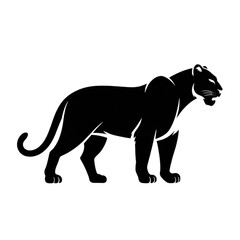 Obraz premium Majestic black panther poised in powerful stance symbolizing strength and wild elegance.