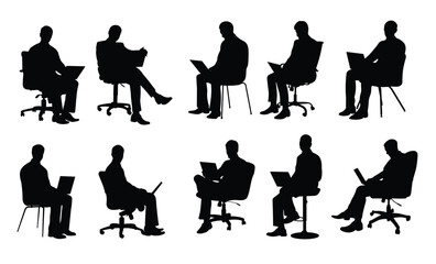 silhouette of a male entrepreneur working remotely
