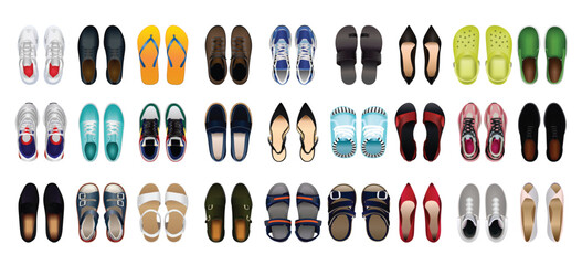 Top View Shoes vector illustration