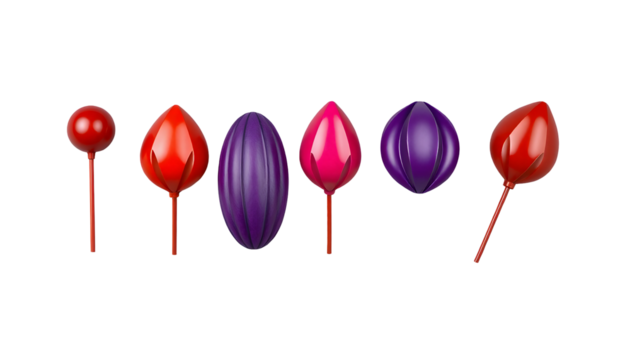 Set of 3D candy shapes for various creative projects