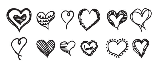 Charming Hand Drawn Heart  Free Vector Drawing Illustration