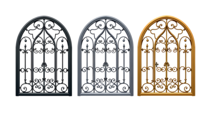 Ornate Wrought Iron Window Grilles in Various Colors