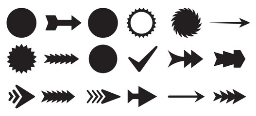 circle arrow check marks and line and other element
