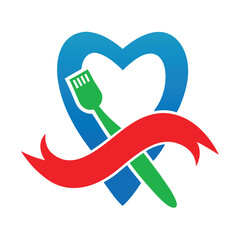 Creative Logo Design with Heart Paintbrush and Ribbon Symbolizing Passion and Artistry perfect for branding and visual communication needs