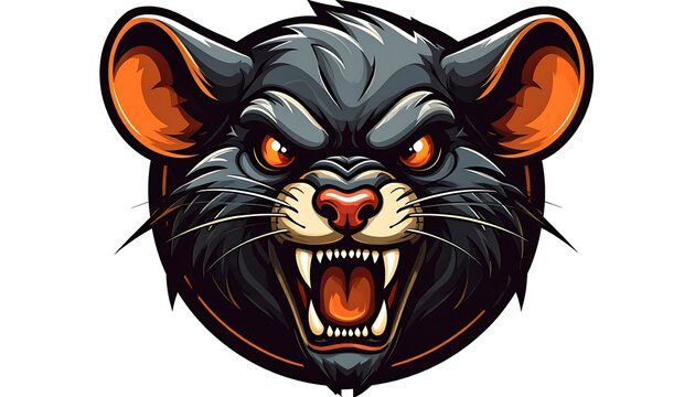 Angry Rat Head Mascot, Digital Art