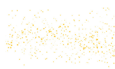 Scattered Golden Glitter Dust and Sparkles on Transparent Background
