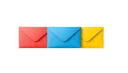 Colorful Envelopes on Transparent Background