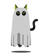 布を被った猫のお化け