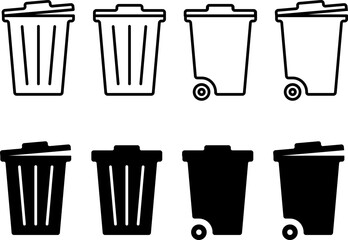 trash bin icon. isolated on transparent background