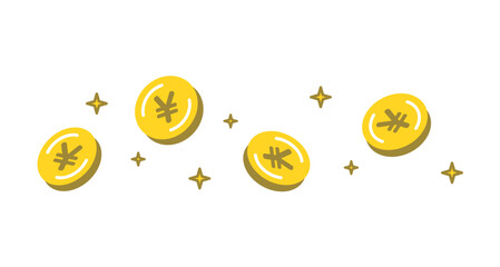輝くお金。コイン。ポイ活。Shining money coins. Point activities.