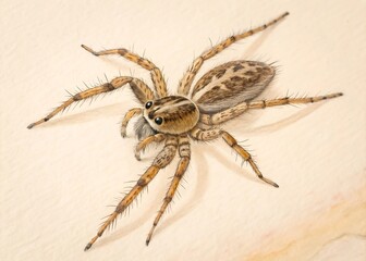 single spider on cream background