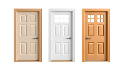 Three Interior Doors with Various Panel Styles