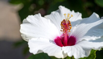 Obraz premium Close-up of a white hibiscus flower (1)