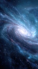 Naklejka premium Majestic spiral galaxy swirling with light and cosmic dust. Deep space adventure