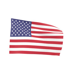 American Flag Waving, Patriotic Symbol, National Pride, 3d Png, Transparent background