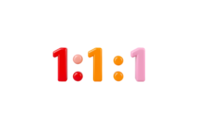 3D Rendered Number Composition with Ratio