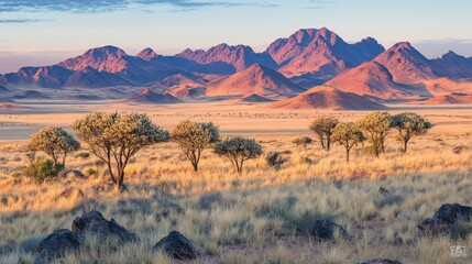 Fototapeta premium Silhouettes and textures come alive in the morning light on sand dunes near the Skeleton Coast of Namibia