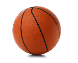 Orange basketball on white background