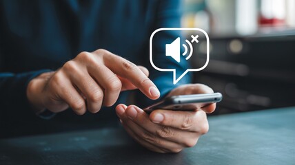 Muted notifications on phone for focused work and concentration