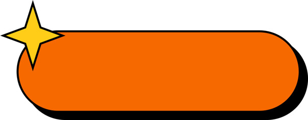 Retro Text Box Element Shape with Star  | Multi-Color Retro Shape