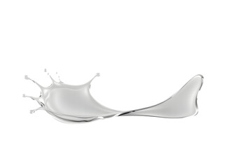 Milk Splash with Ripples and Droplets