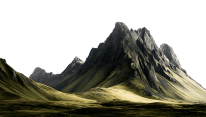 A scenic photograph capturing a breathtaking view of mountain landscapes under a clear sky