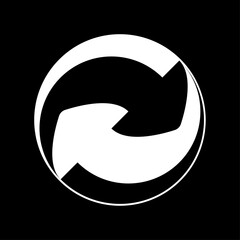 Abstract White form on black background. White geometric shape on black background. Vector.