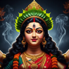 Divine Hindu Goddess Adorned With