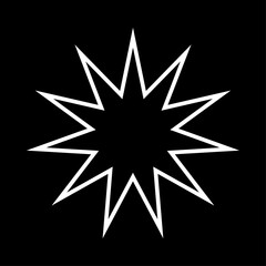 Abstract White form on black background. White geometric shape on black background. Vector.