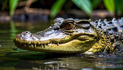 Fototapeta premium Young alligator closeup in water
